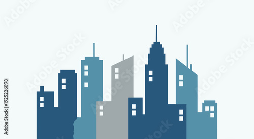 Set of cityscape buildings vector