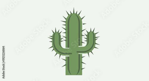 Green cactus plant with sharp spikes.