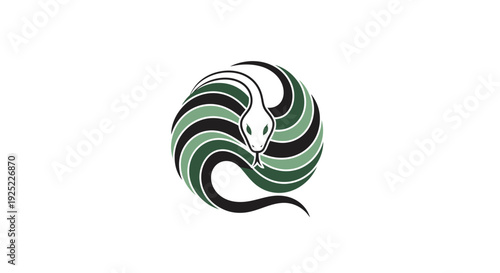Snake illustration with green and black.