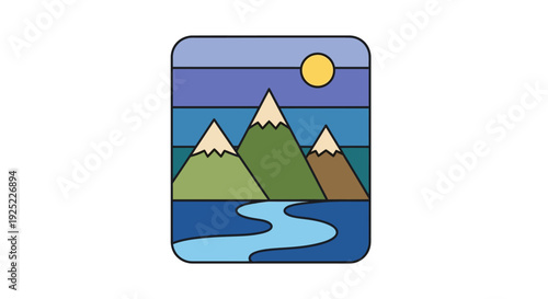 Mountain range with snow capped peaks.