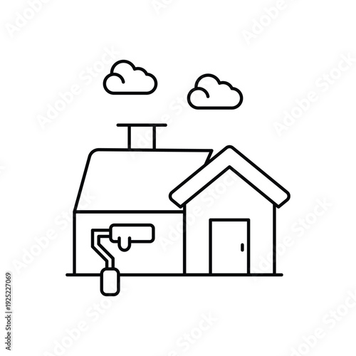 Paint Roller icon clean and modern vector illustration