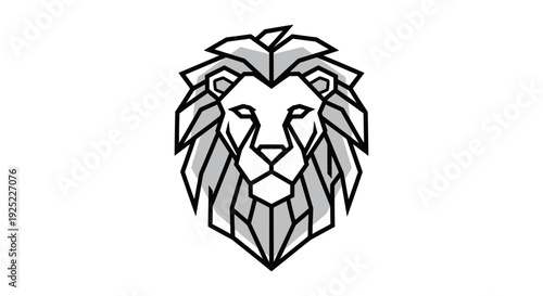 Geometric Lion Face Close Up Illustration.