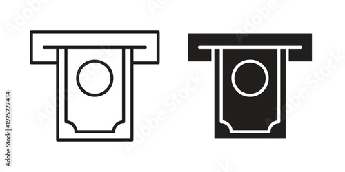atm cash icon outline vector set. icon vector isolated on white background. EPS 10