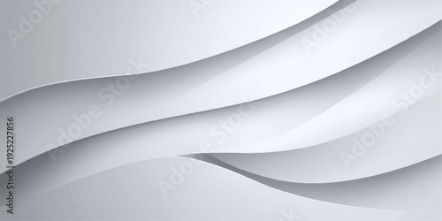 Abstract white background vector illustration featuring blue and gray 3d wave curves with a futuristic line pattern design for a professional business technology wallpaper template