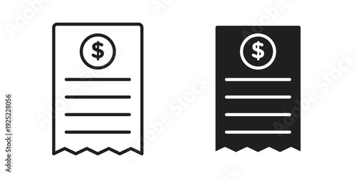 Bills icon outline vector set. icon vector isolated on white background. EPS 10