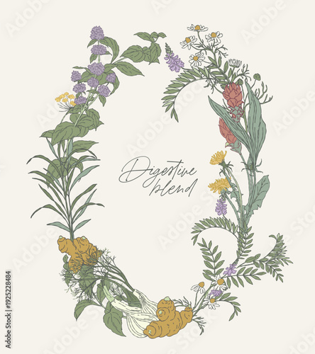 Digestive Herbal Blend Botanical Wreath