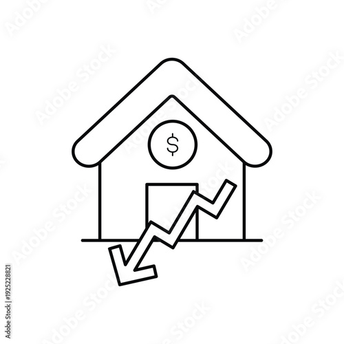 Price Drop icon clean and modern vector illustration