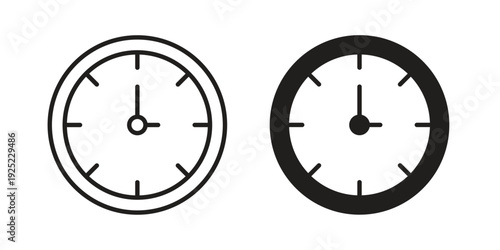 Clock icon in a simple line art style. EPS10