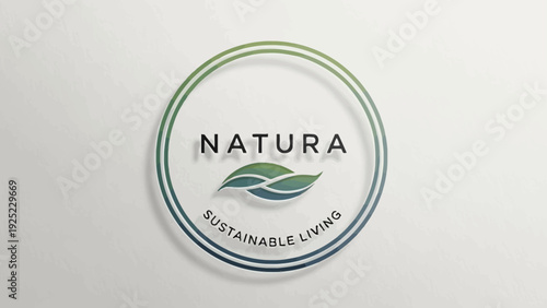 Natura Sustainable Living Logo on a Clean Background