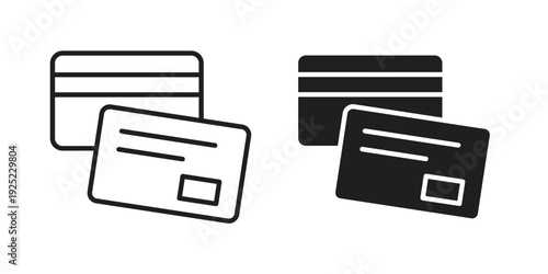 Credit card icon in a simple line art style. EPS10