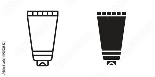 Cream tube icon in a simple line art style. EPS10