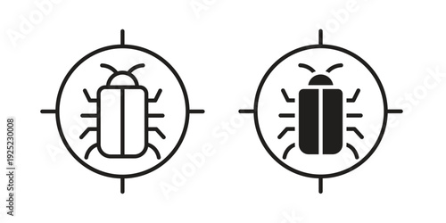 Debug icon in a simple line art style. EPS10