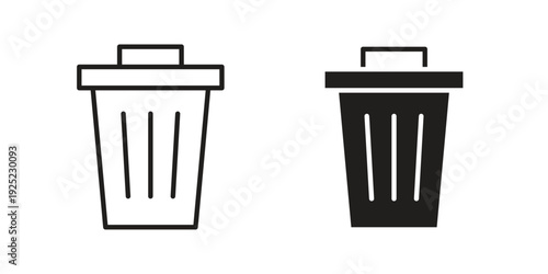 Delete icon in a simple line art style. EPS10