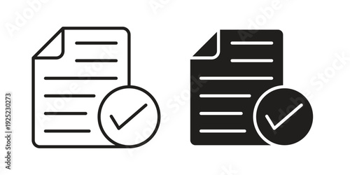 Document accepted icon in a simple line art style. EPS10