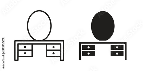 Dresser icon in a simple line art style. EPS10