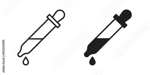 Dropper pipette icon in a simple line art style. EPS10