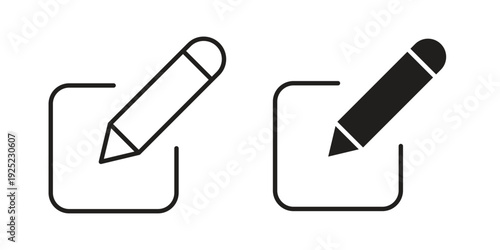 Edit icon in a simple line art style. EPS10