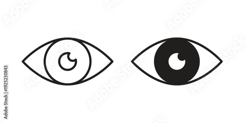 Eye icon in a simple line art style. EPS10