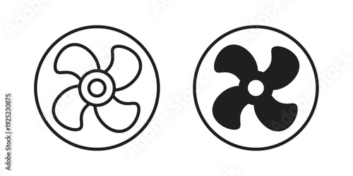 Fan icon in a simple line art style. EPS10