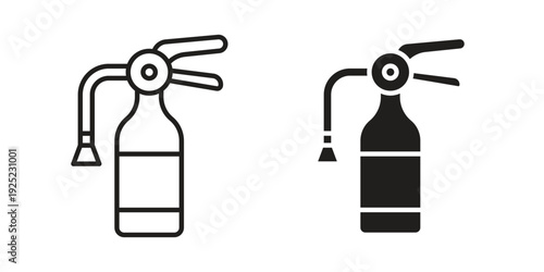 Fire extinguisher icon in a simple line art style. EPS10