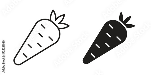 Carrot icon outline vector set. icon vector isolated on white background. EPS 10