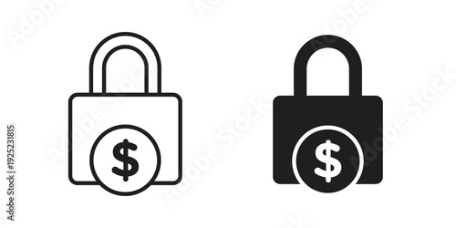 Fixed price icon in a simple line art style. EPS10