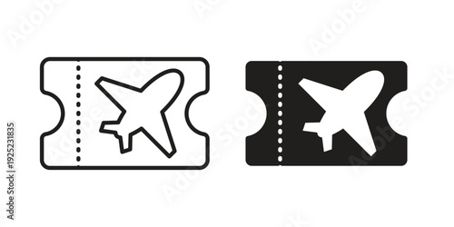 Flight tickets icon in a simple line art style. EPS10