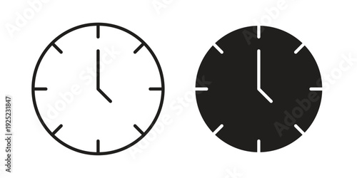 Clock icon outline vector set. icon vector isolated on white background. EPS 10