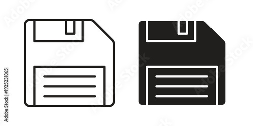 Floppy disk icon in a simple line art style. EPS10