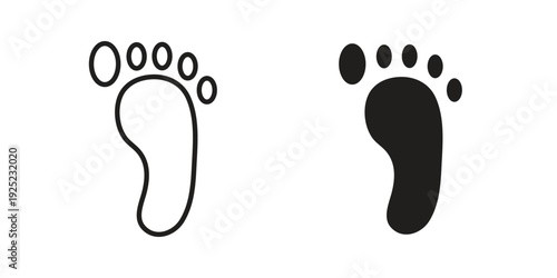 Footprint icon in a simple line art style. EPS10
