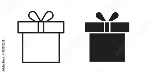 Gift box icon in a simple line art style. EPS10