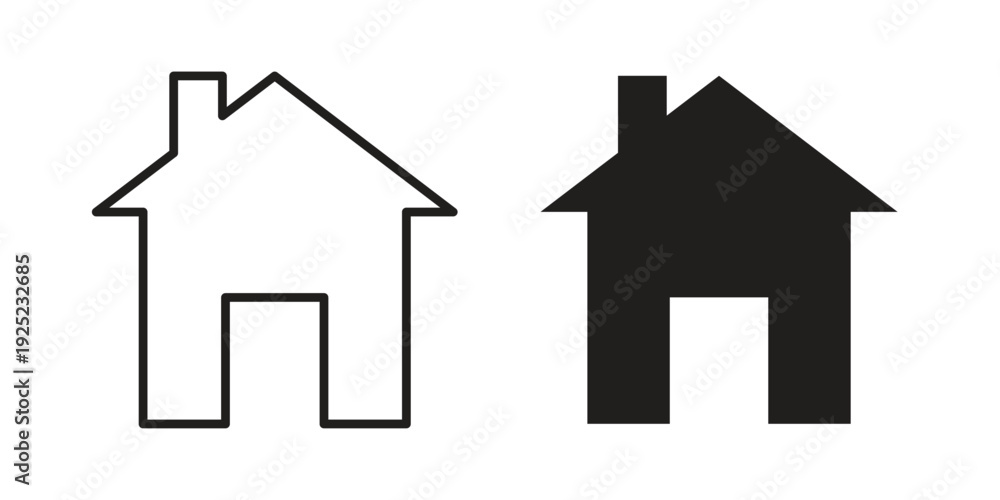Obraz premium Home icon in a simple line art style. EPS10
