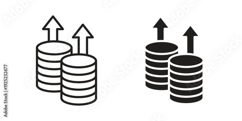 High revenue icon in a simple line art style. EPS10