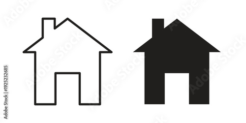 Home icon in a simple line art style. EPS10