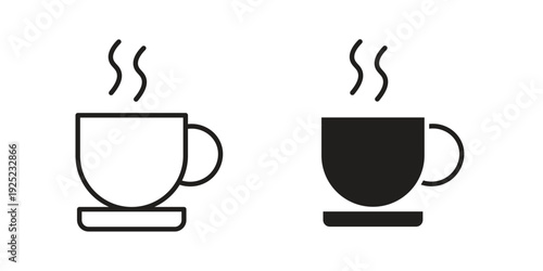Hot tea icon in a simple line art style. EPS10