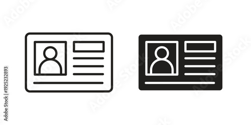 ID card icon in a simple line art style. EPS10