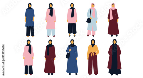 muslim women in hijabs, diverse fashion styles, modest clothing