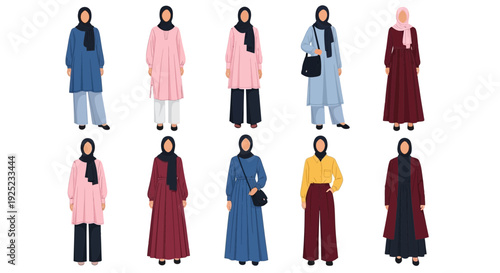 modest fashion outfits, muslim women in hijab, diverse clothing styles