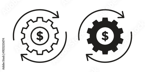 Costs optimization icon outline vector set. icon vector isolated on white background. EPS 10