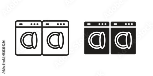 Laundry icon in a simple line art style. EPS10