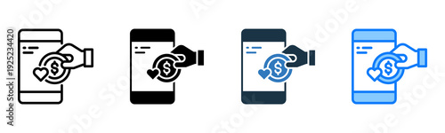 Online Donation icon multiple style 