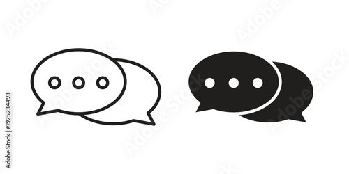 Live chat icon in a simple line art style. EPS10