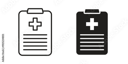 Medical report icon in a simple line art style. EPS10