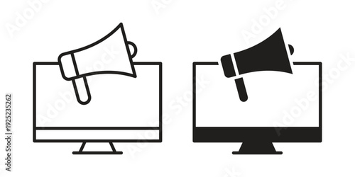 Digital marketing icon outline vector set. icon vector isolated on white background. EPS 10