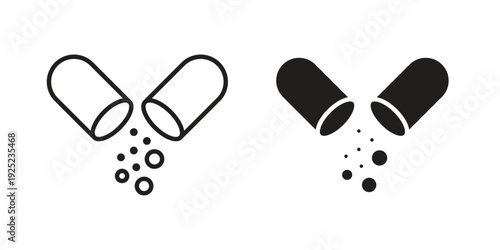 Open Capsule icon in a simple line art style. EPS10