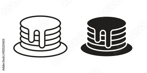 pancakes icon in a simple line art style. EPS10