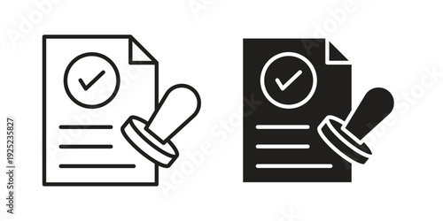 Permit icon in a simple line art style. EPS10