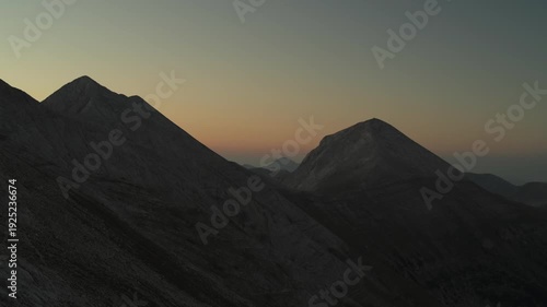 Sunrise in the mountain, time lapse. 
