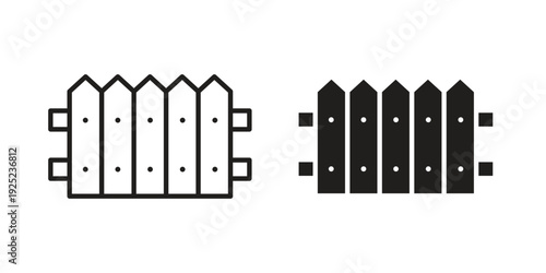 Plank fence icon in a simple line art style. EPS10