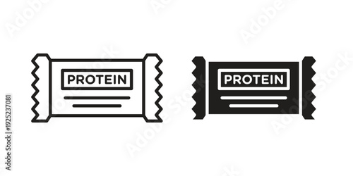 Protein bar icon in a simple line art style. EPS10